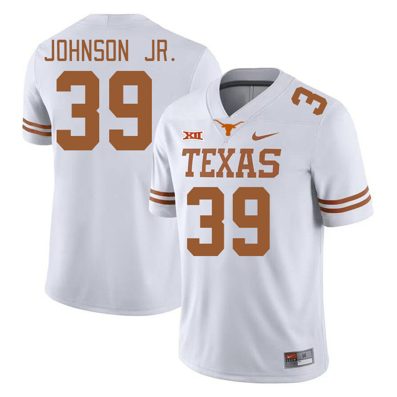 Men #39 Ja'Faar Johnson Jr. Texas Longhorns 2023 College Football Jerseys Stitched-White